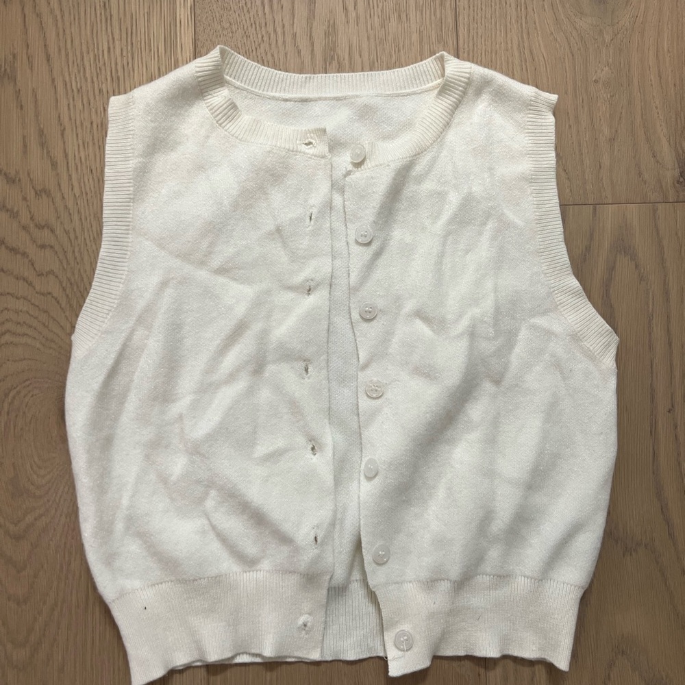 White Sleeveless Women's Sweater vest